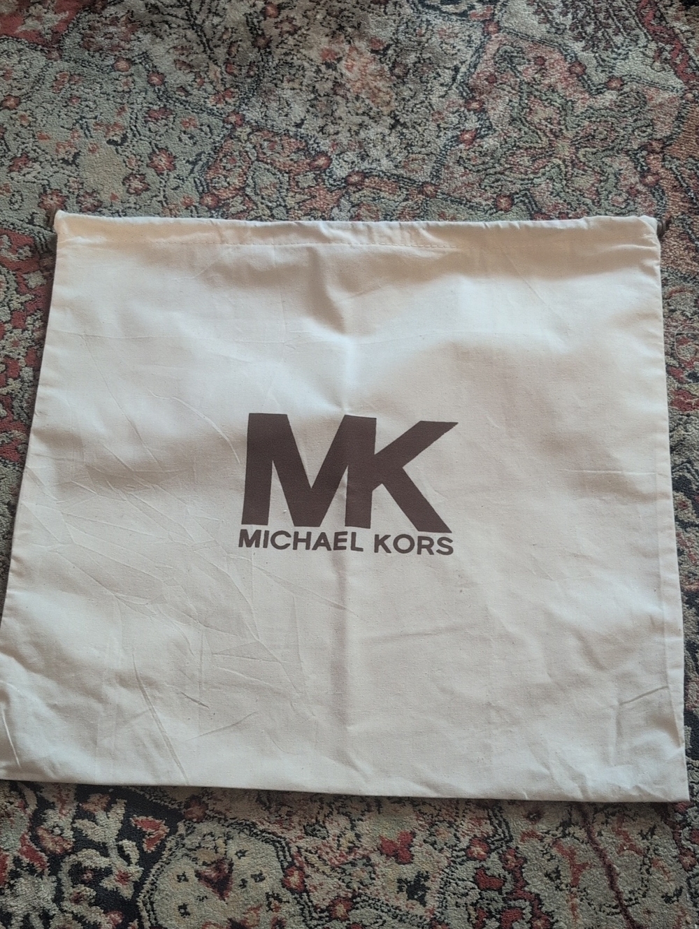 Michael Kors Cream Dust Bag with Brown MK Logo